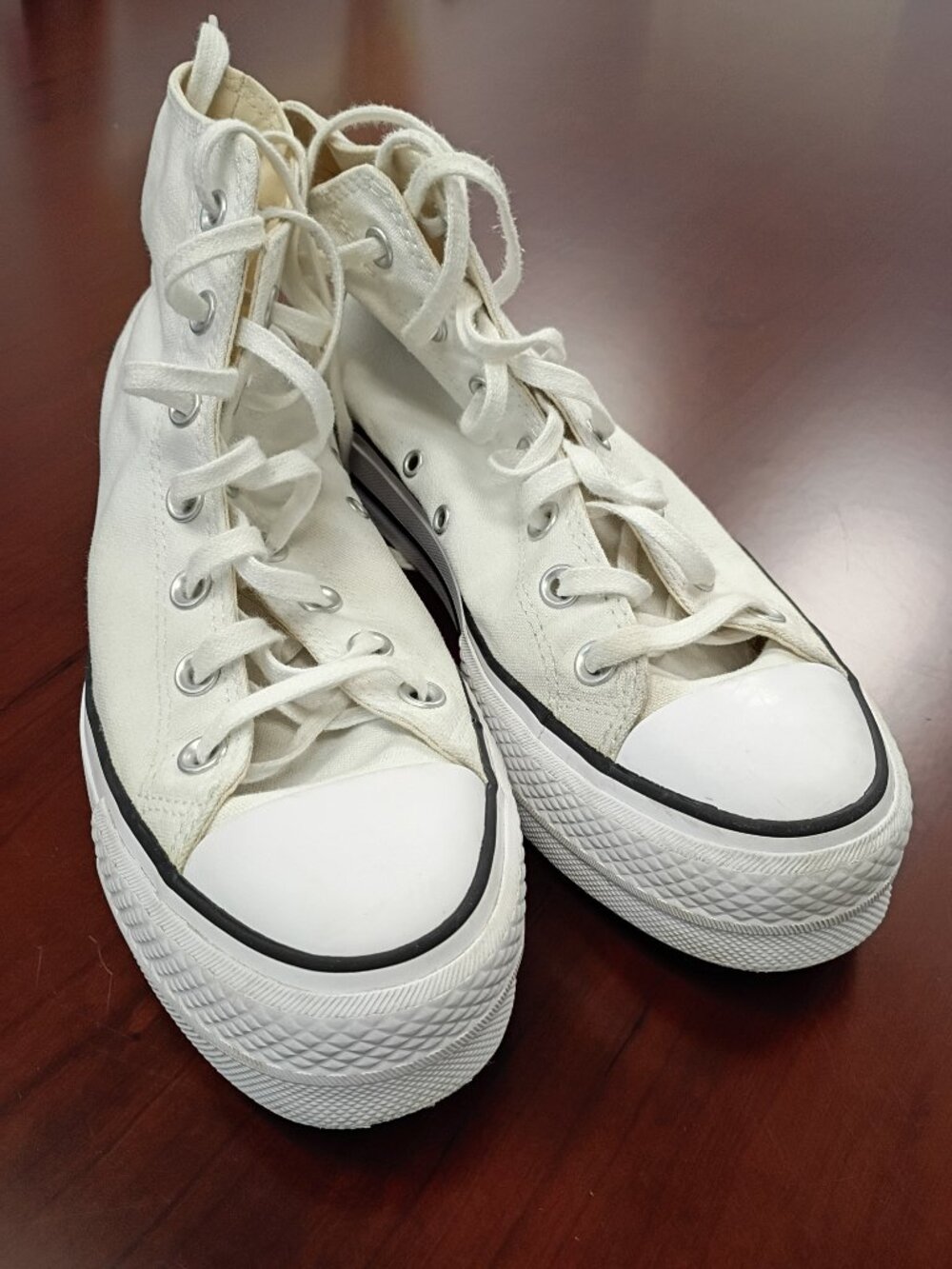White Platform High Top Converse All Stars - Picture 4 of 5